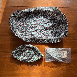 LONGABERGER set of 3 "Holly" or "Holiday Cheer" basket liners